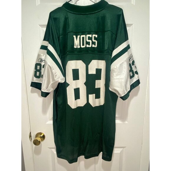 Vintage New York Jets Randy Moss #83 NFL Home Jersey Men's  XL Green Reebok - Picture 2 of 4